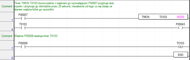 Timer monostabilny - TMON - program XG5000