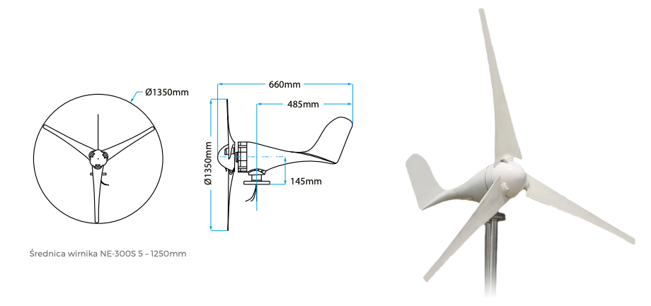 Turbina Wiatrowa NE-300S-24V