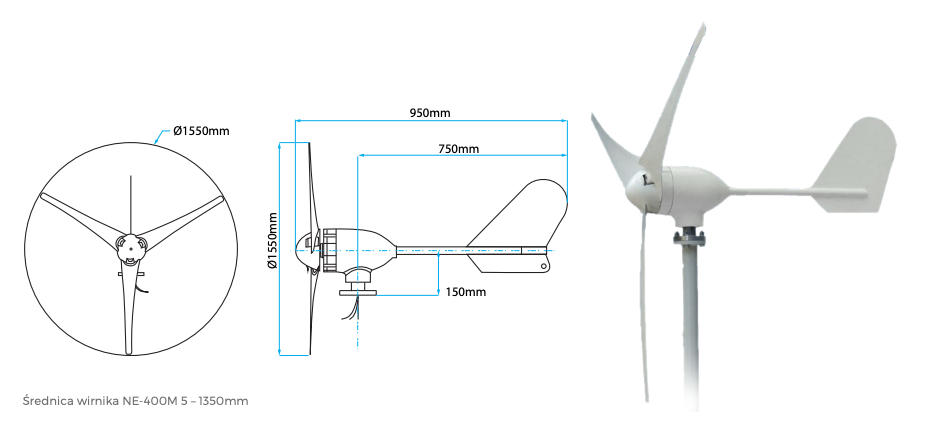 Turbina Wiatrowa NE-400M-24V